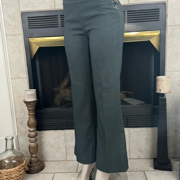 Elevenes for Anthropologie the Brighton, Grayish Green Boot Cut Pants. - Picture 4 of 15